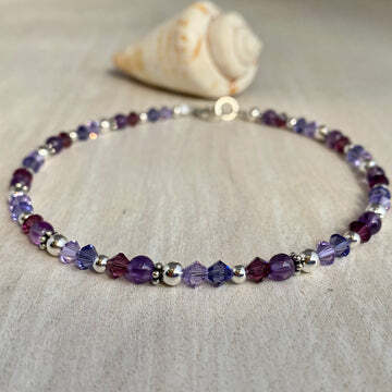 Amethyst & Purple Crystal Anklet