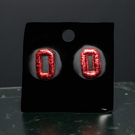 Black and Red O Studs